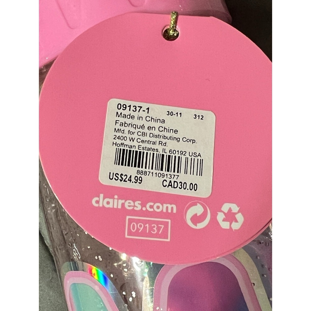 SEALED Claire's Initial M Water Bottle Makeup Set Birthday Christmas Valentine's - Picture 4 of 6